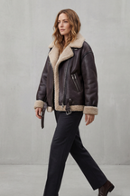 Oversized Zip Aviator Coat