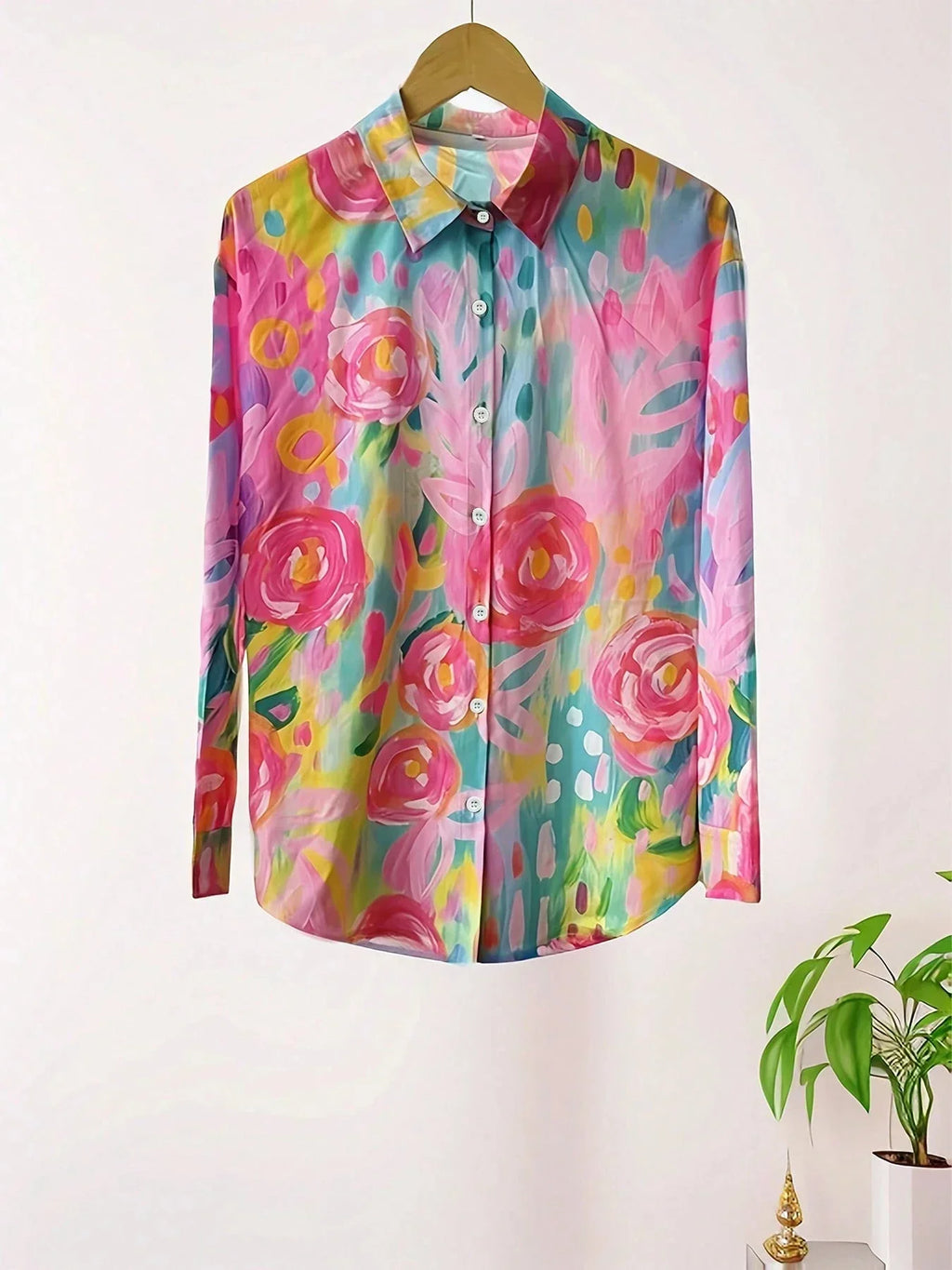 Abstract Print Relaxed Blouse Casual Everyday