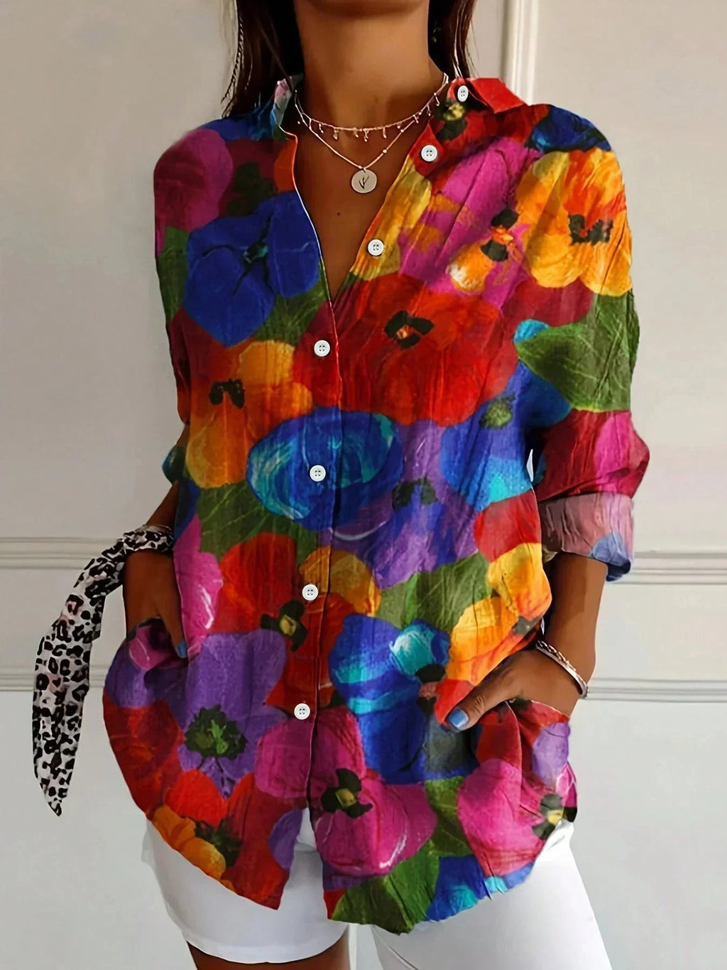 Abstract Print Relaxed Blouse Casual Everyday