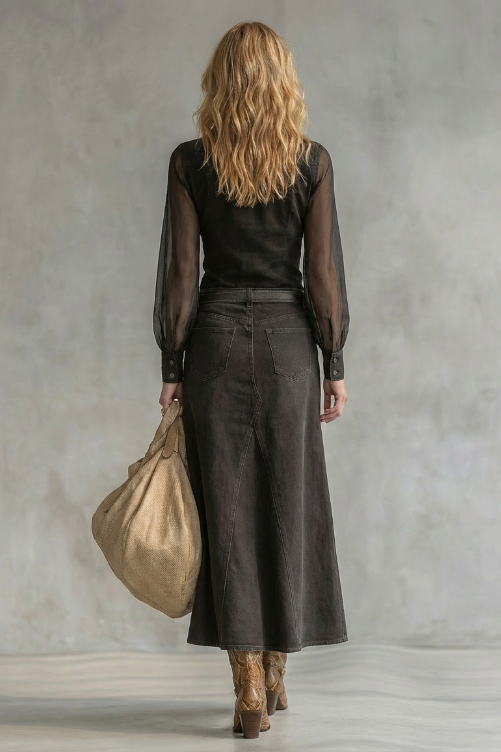 Puff Sleeve Wide-Leg Western-Chic Statement