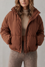High Neck Oversized Cropped Puffer Jacket