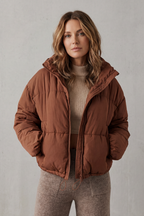 High Neck Oversized Cropped Puffer Jacket
