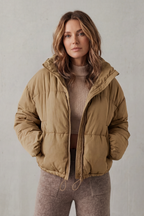 High Neck Oversized Cropped Puffer Jacket
