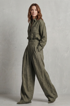 Relaxed Wide-Leg Button Front Two-Piece Set