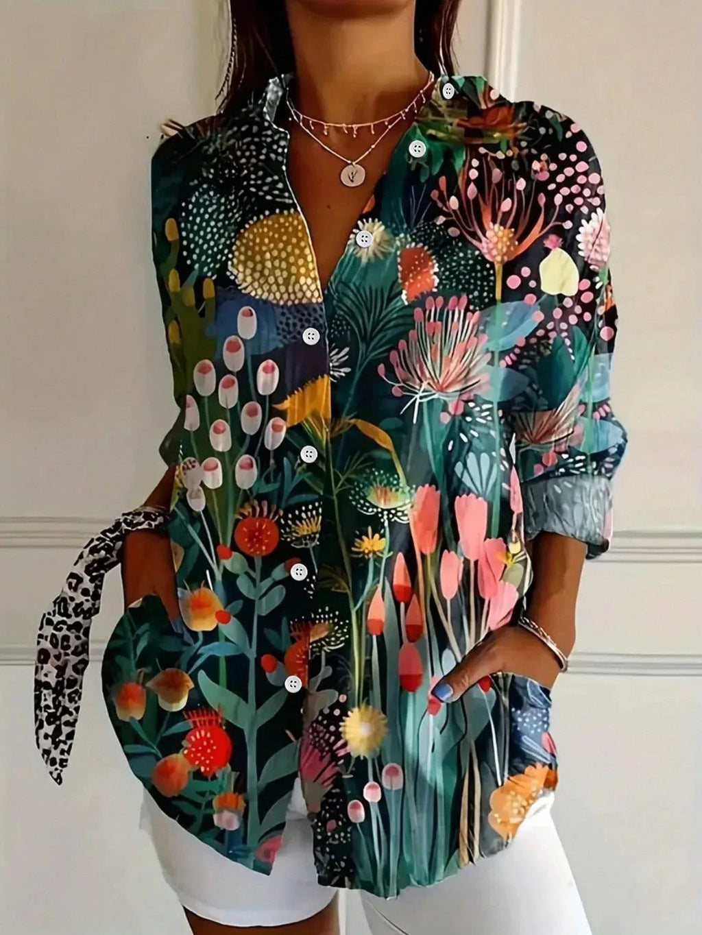 Abstract Print Relaxed Blouse Casual Everyday