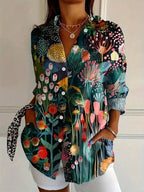 Abstract Print Relaxed Blouse Casual Everyday
