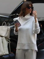 Ribbed Co Ord Set Two Piece Jumper Trousers Loungewear