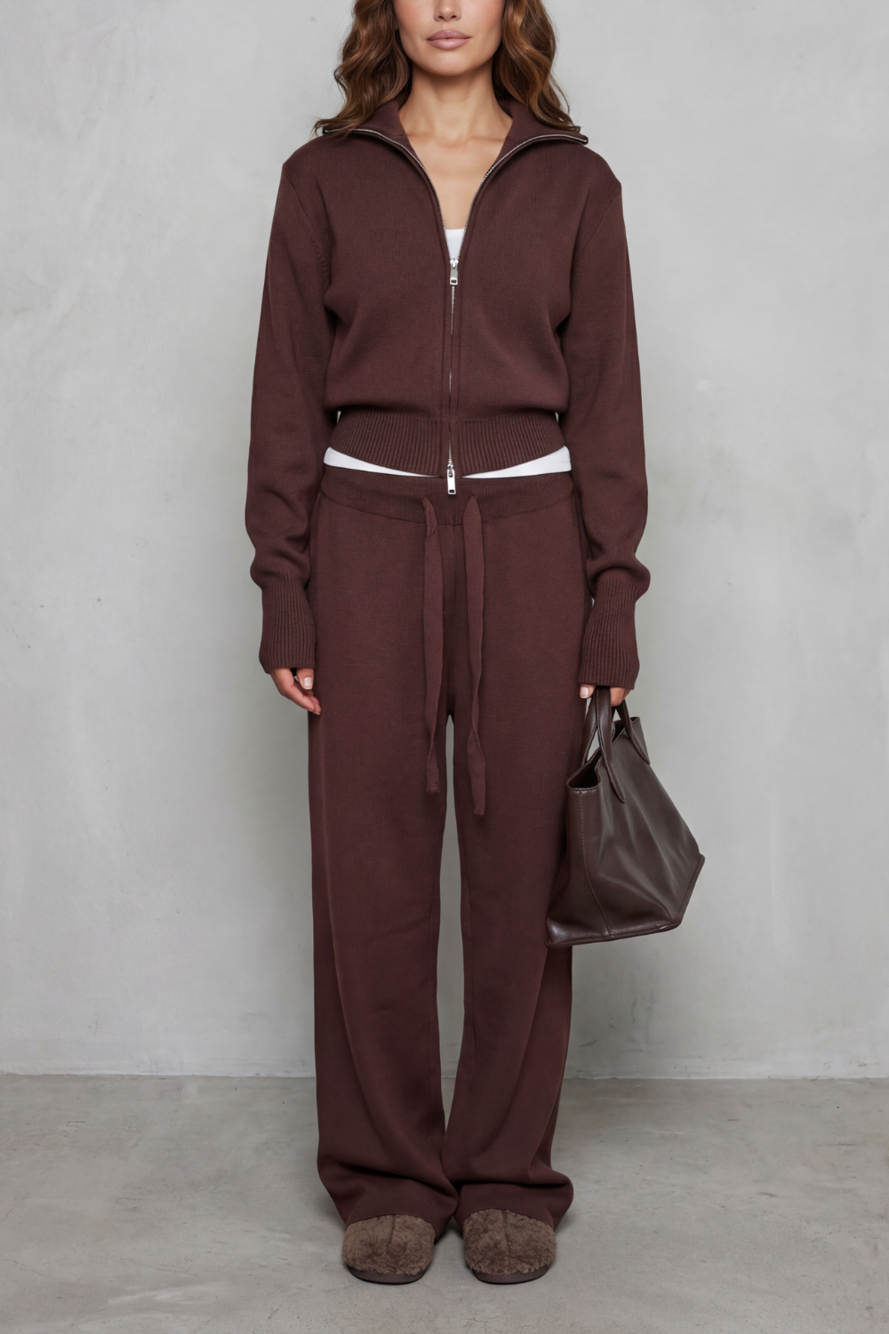 Relaxed Wide-Leg Knit Lounge Set