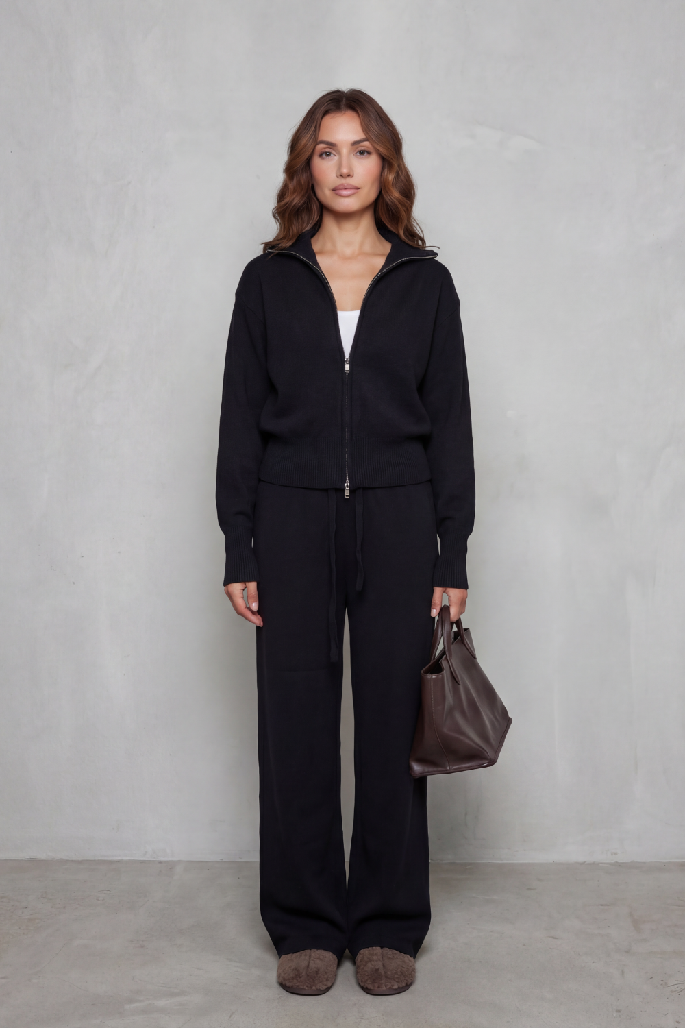 Relaxed Wide-Leg Knit Lounge Set