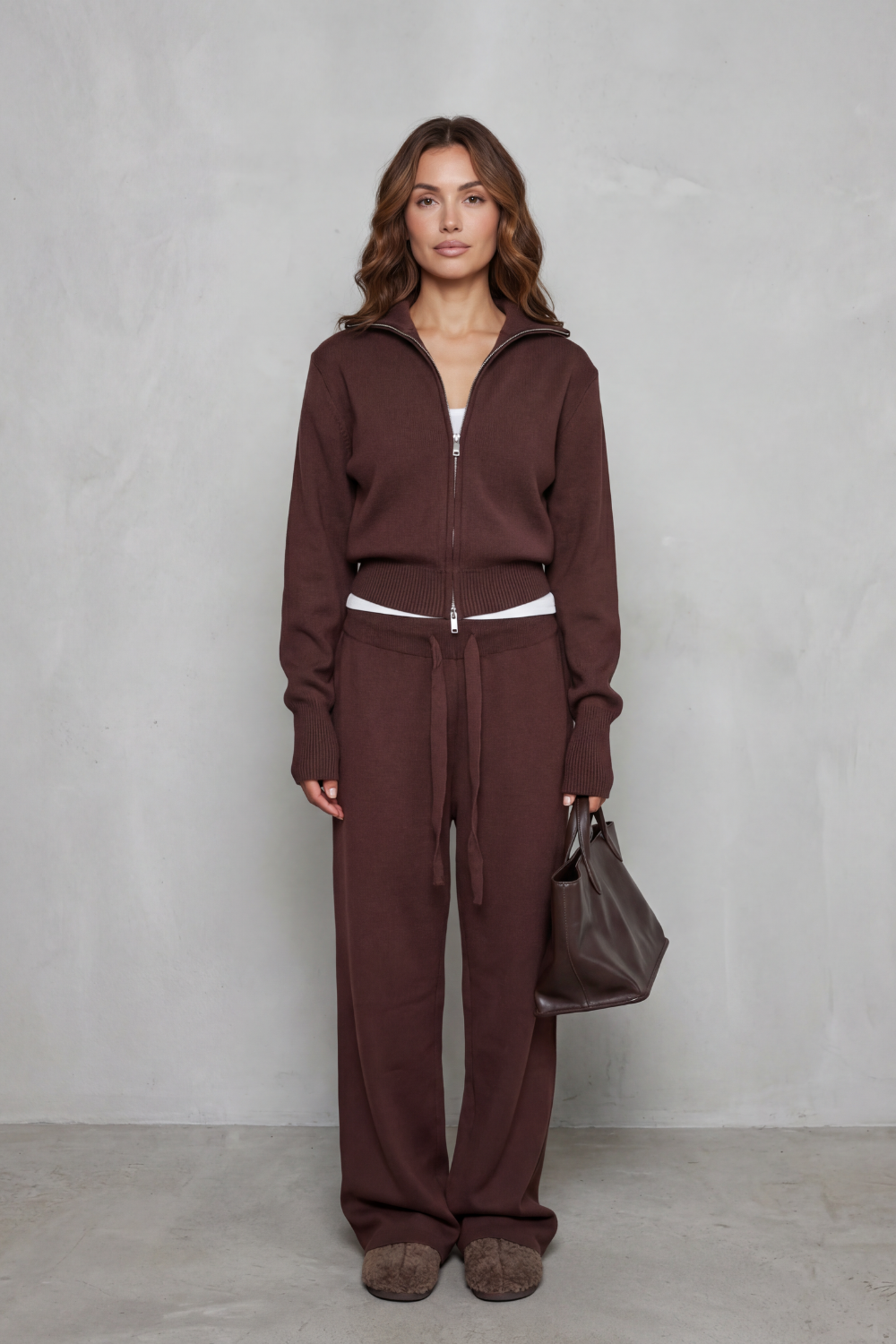 Relaxed Wide-Leg Knit Lounge Set
