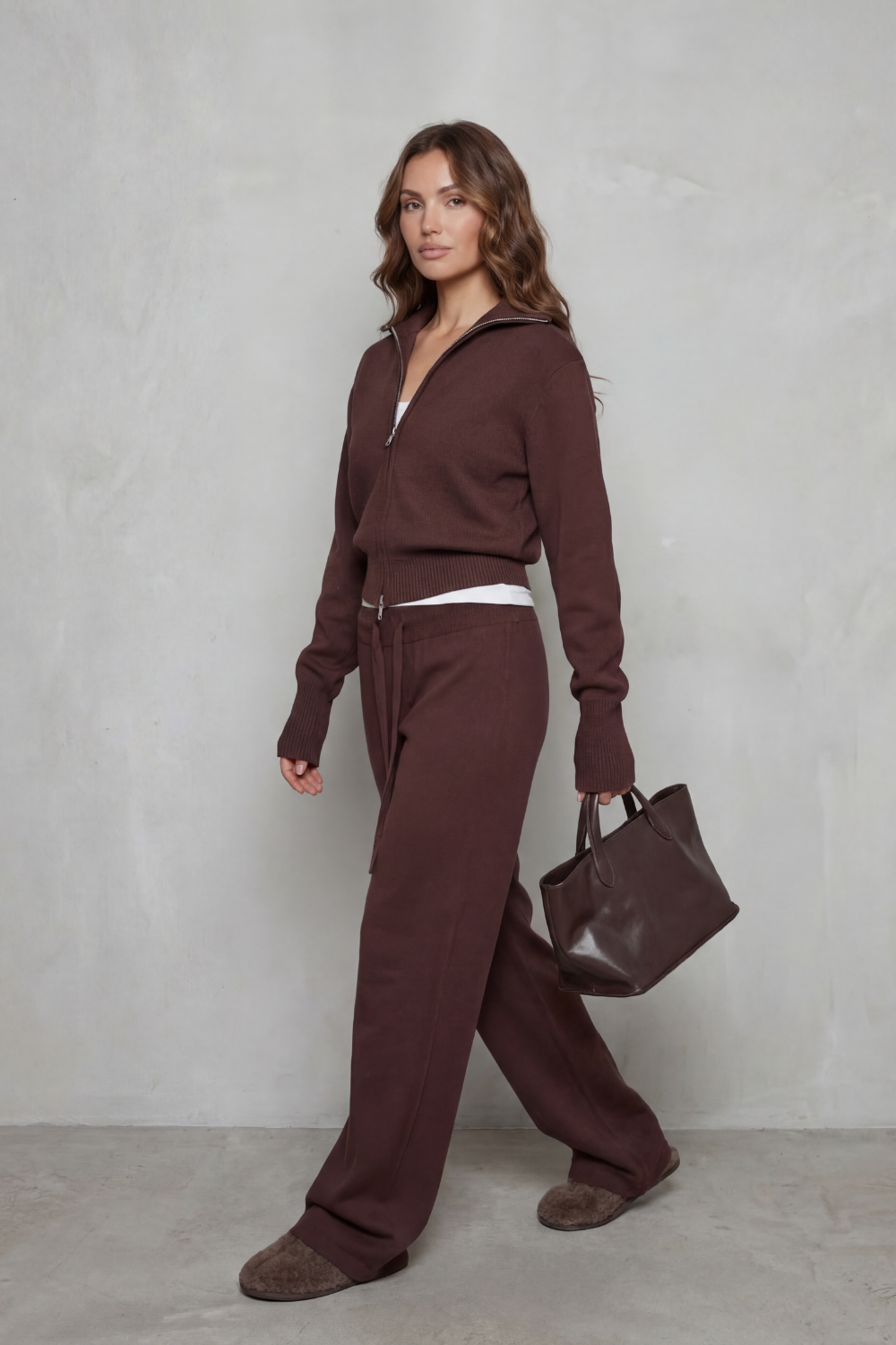 Relaxed Wide-Leg Knit Lounge Set