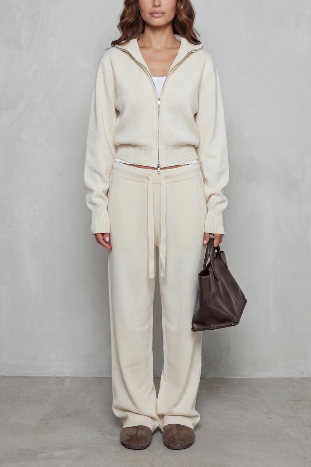 Relaxed Wide-Leg Knit Lounge Set