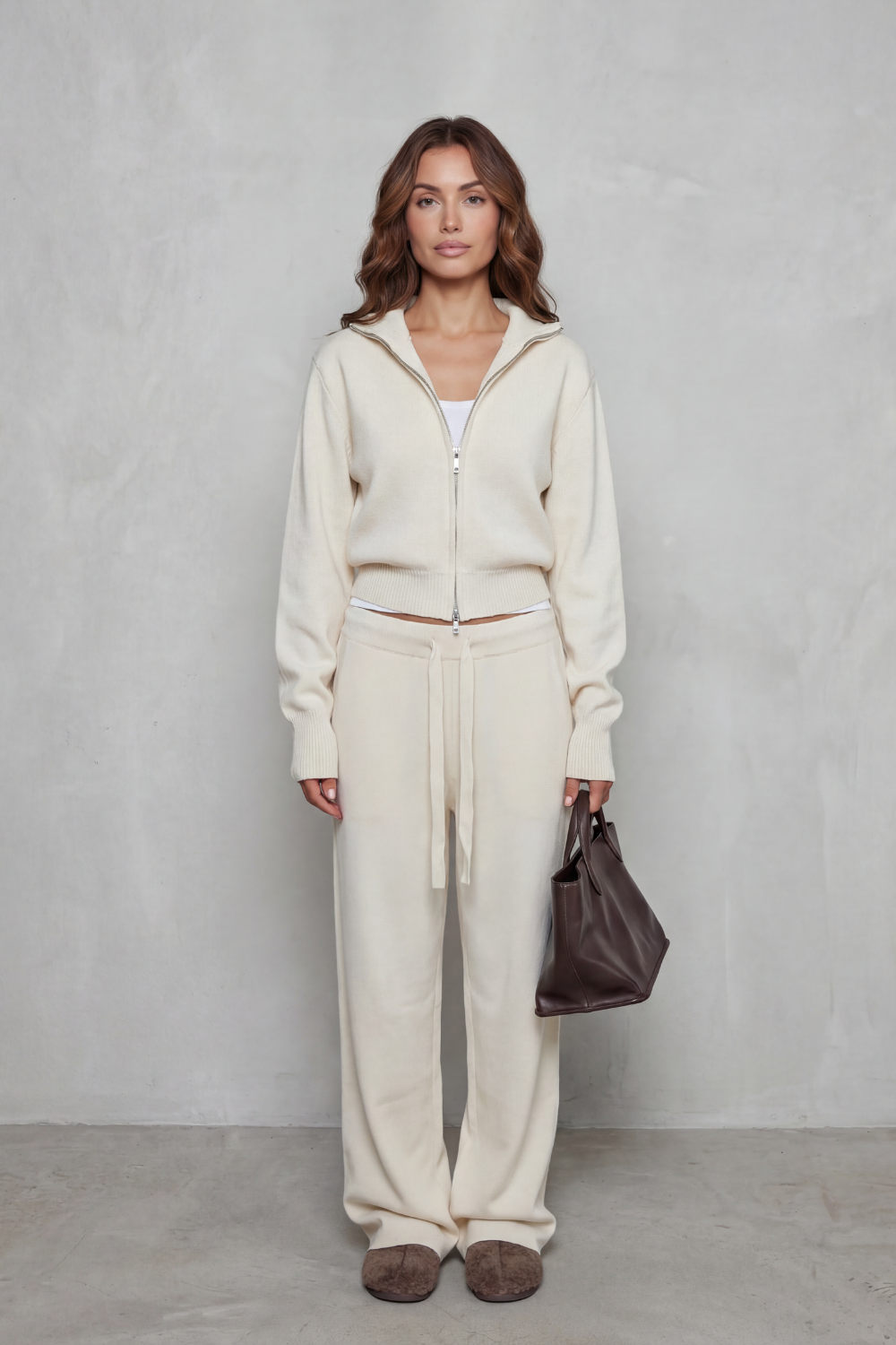 Relaxed Wide-Leg Knit Lounge Set