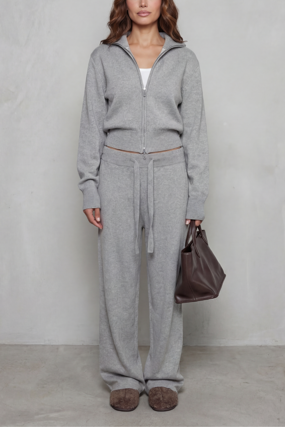 Relaxed Wide-Leg Knit Lounge Set