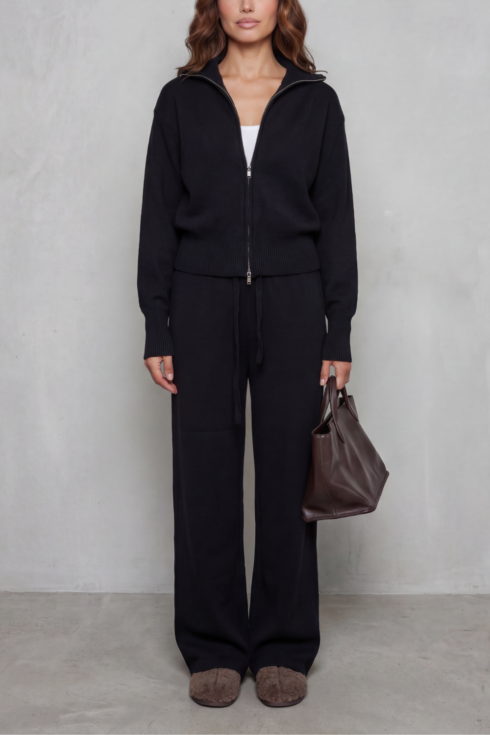 Relaxed Wide-Leg Knit Lounge Set