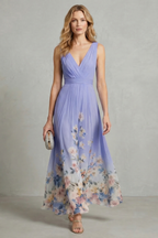 Floral V Neck Maxi Dress