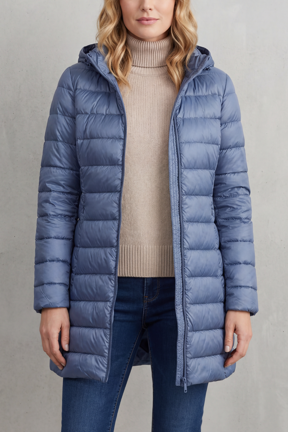Zip Hooded Down Jacket
