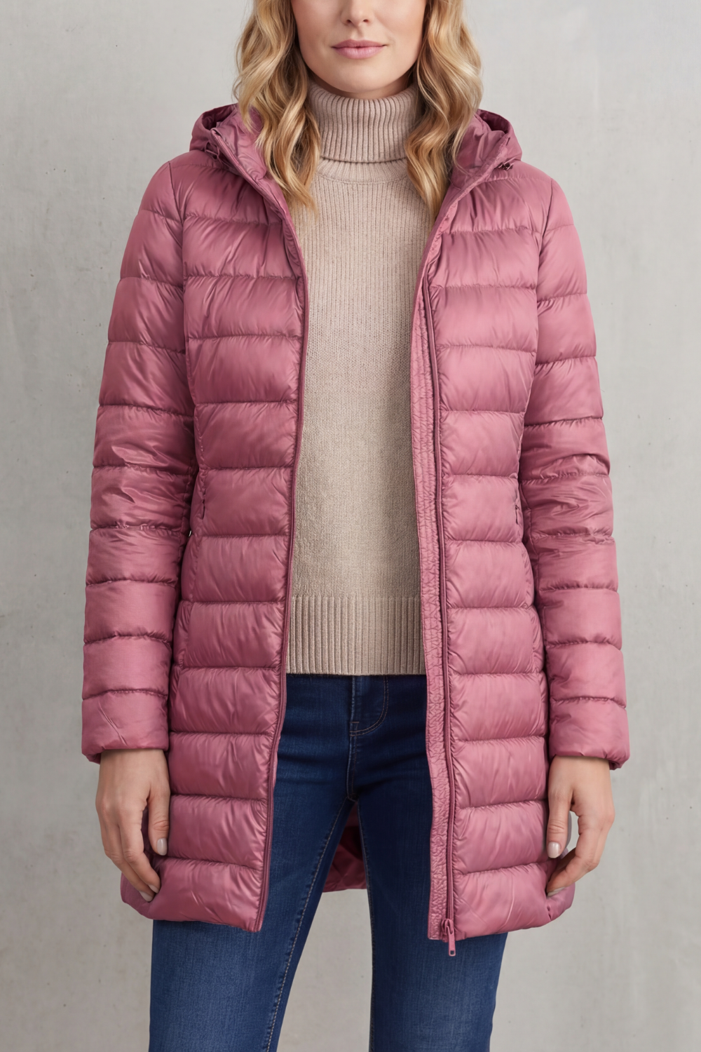 Zip Hooded Down Jacket
