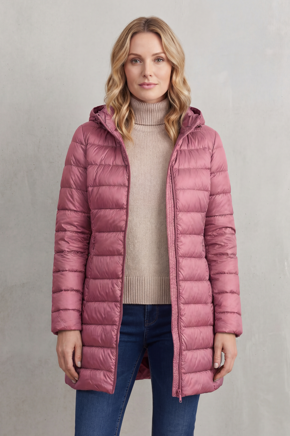 Zip Hooded Down Jacket