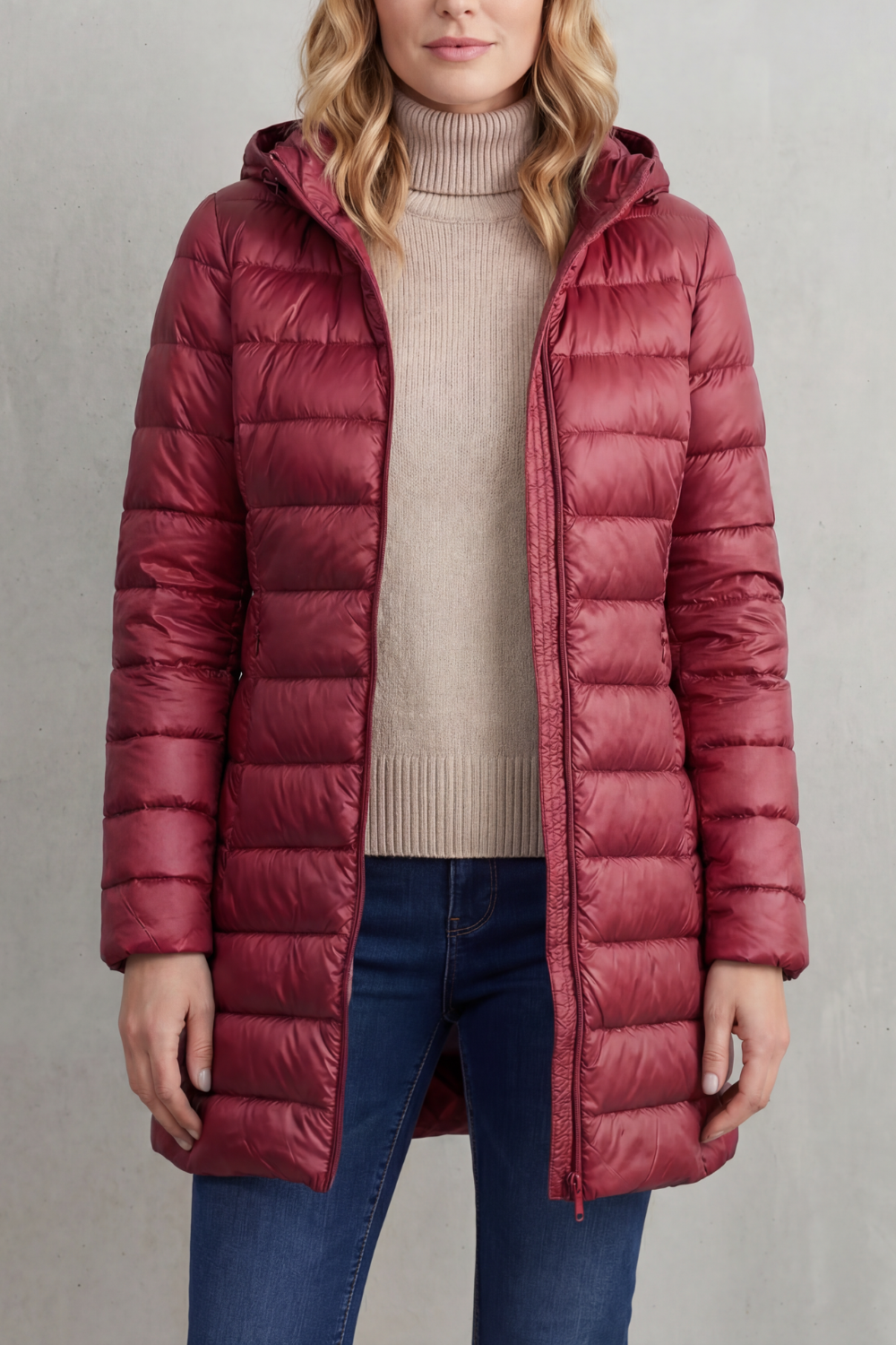 Zip Hooded Down Jacket