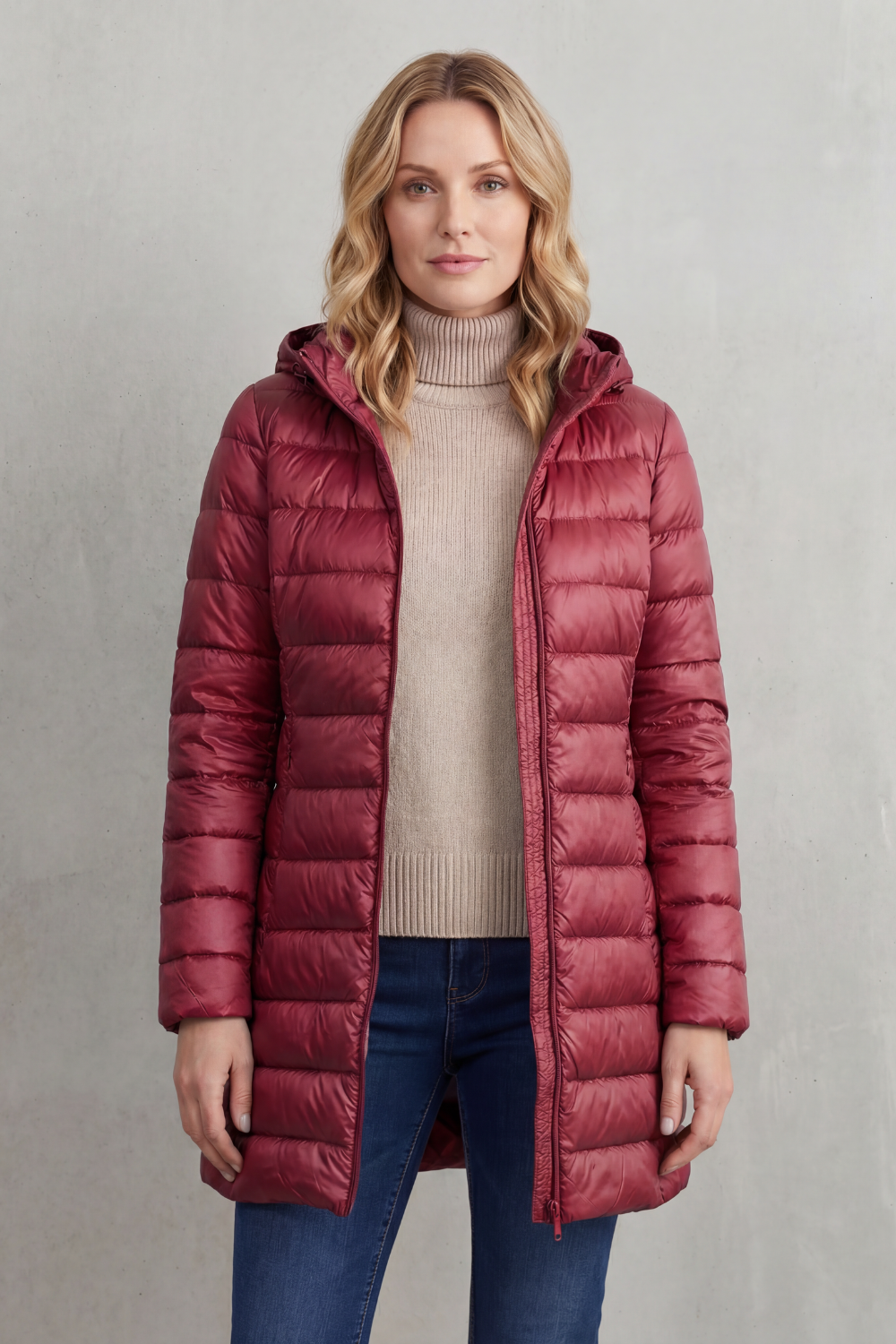 Zip Hooded Down Jacket
