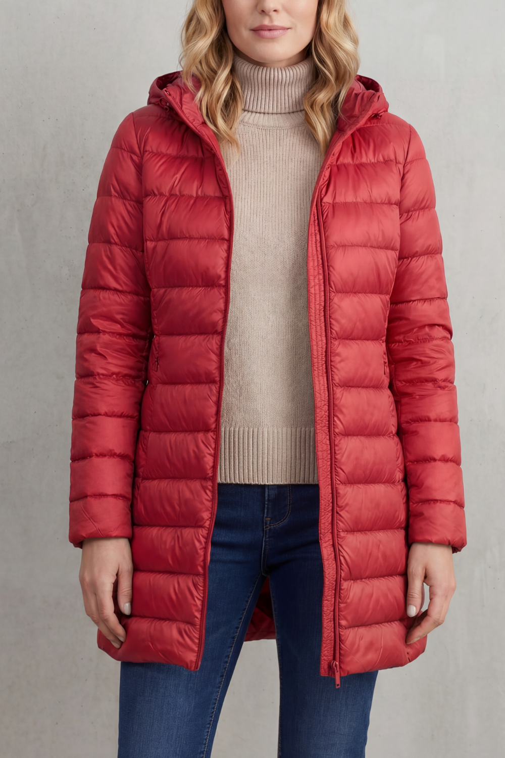 Zip Hooded Down Jacket