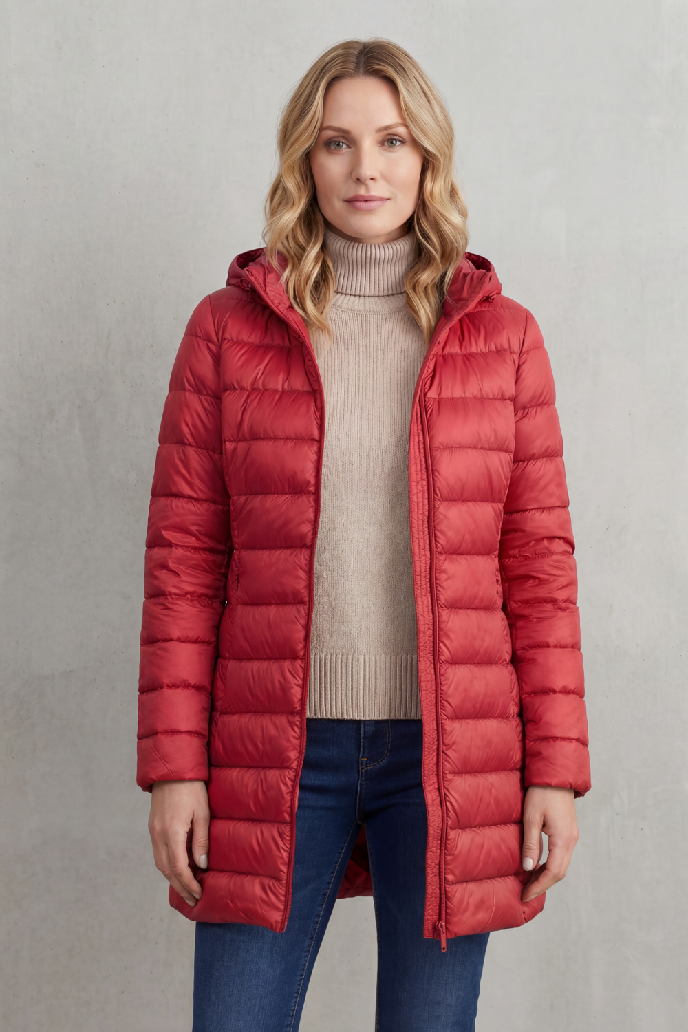Zip Hooded Down Jacket