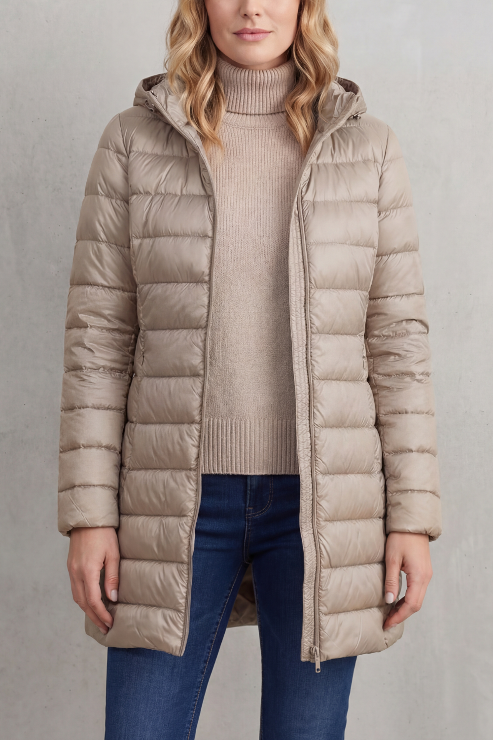 Zip Hooded Down Jacket