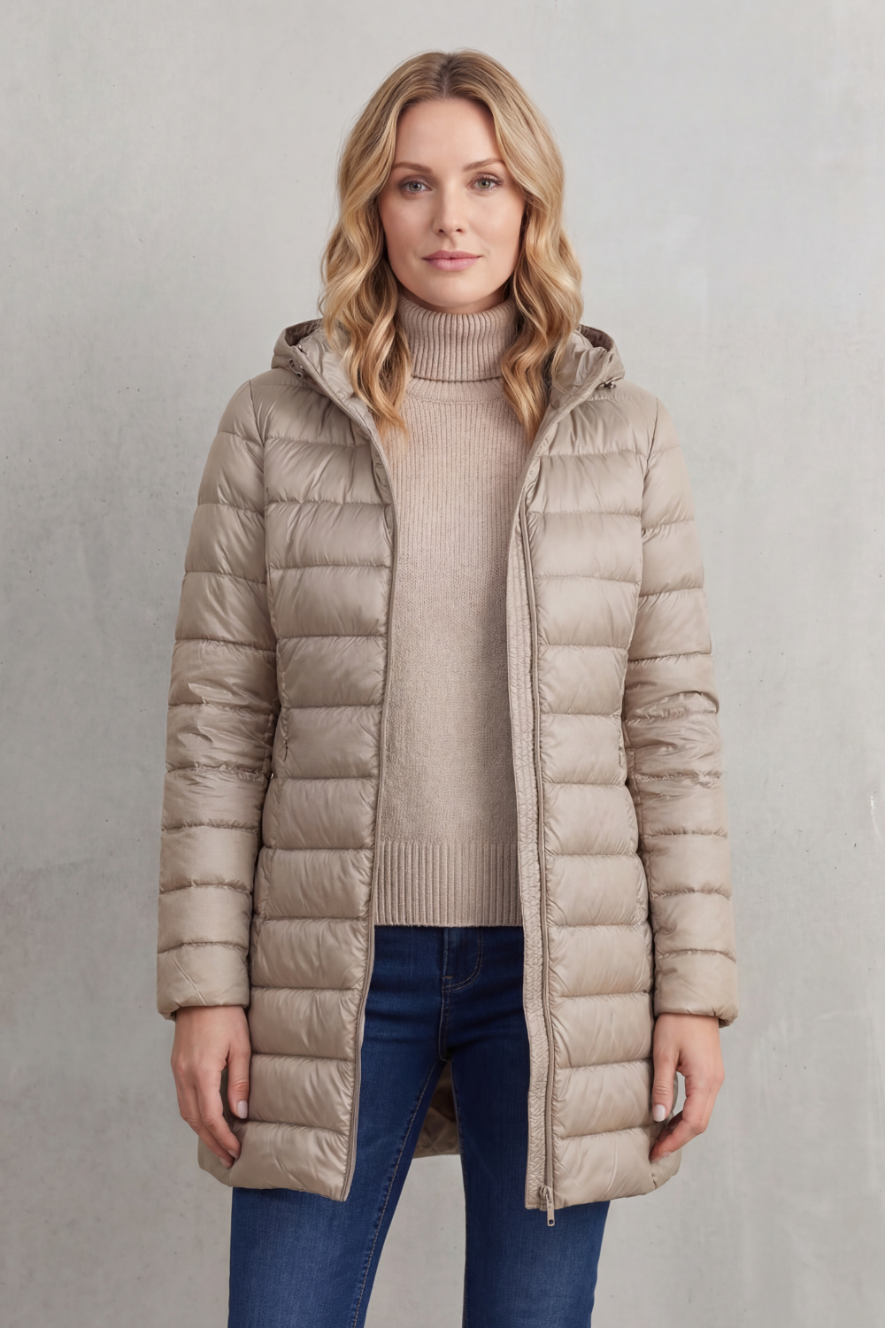 Zip Hooded Down Jacket
