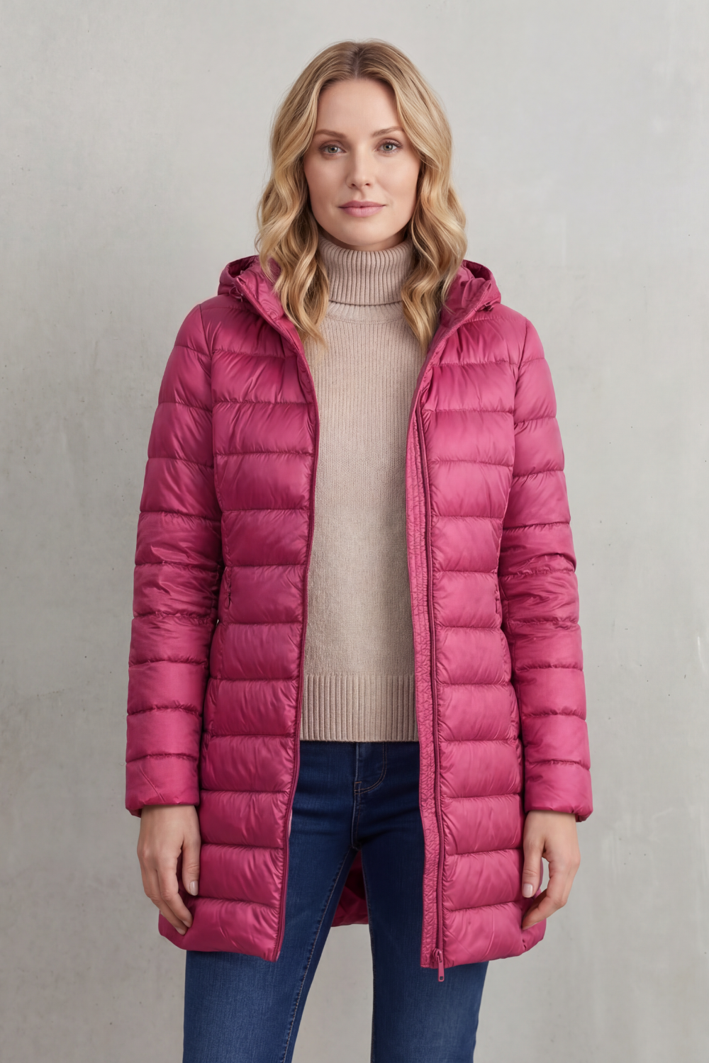 Zip Hooded Down Jacket