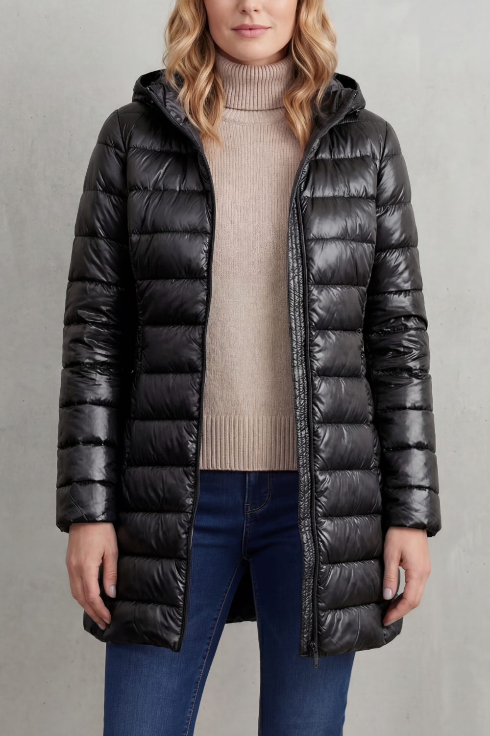 Zip Hooded Down Jacket