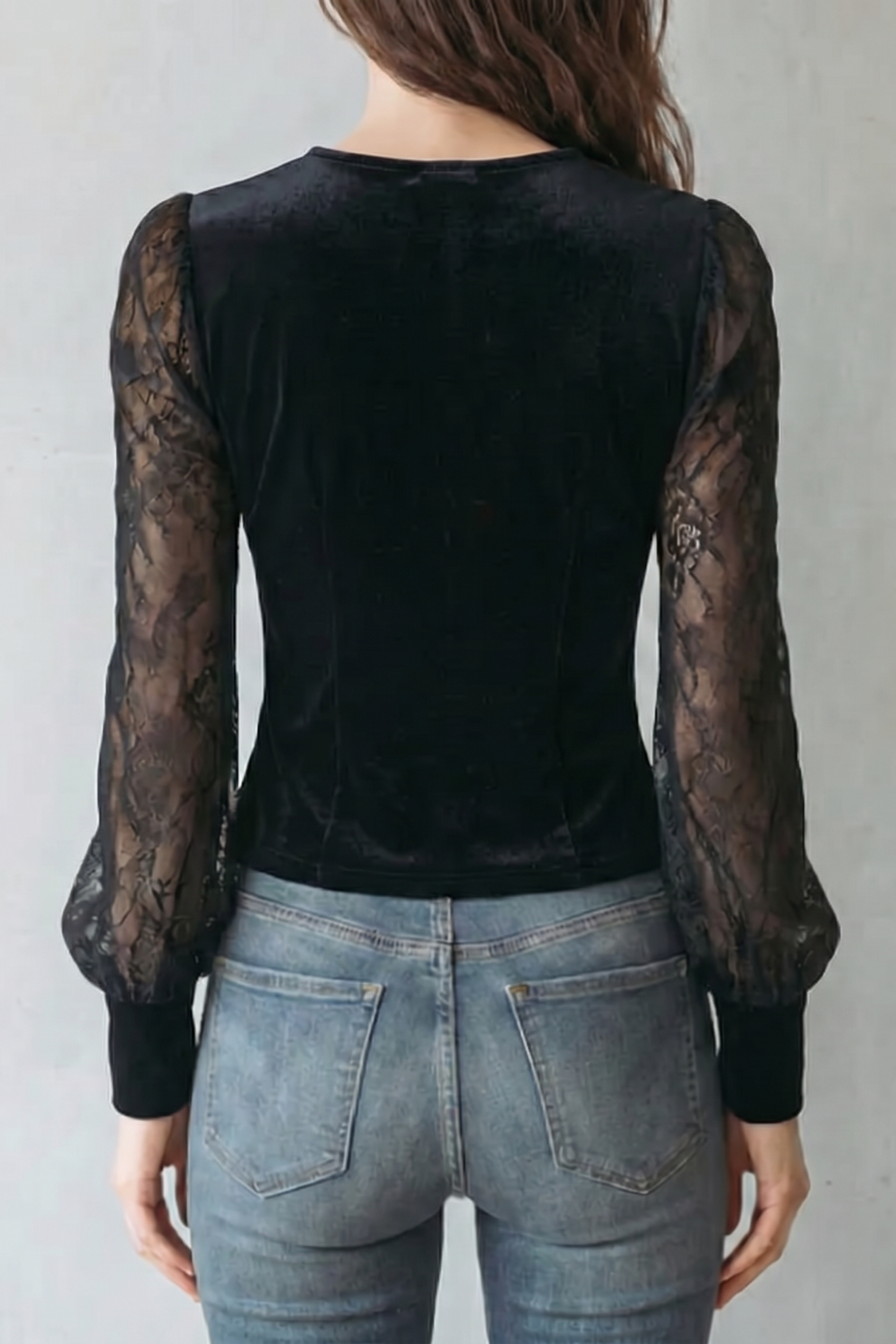 Tailored Button Front Velvet Fitted Blouse