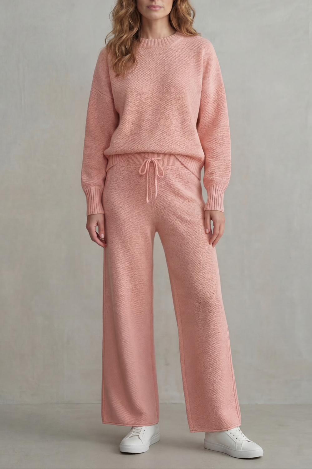 Wide-Leg Knit Comfortable Loungewear Set