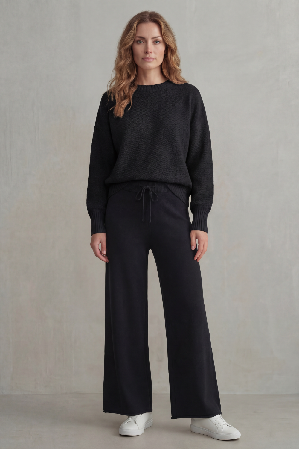 Wide-Leg Knit Comfortable Loungewear Set