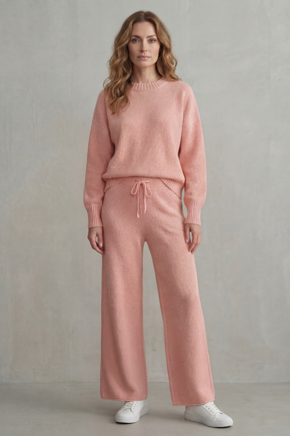 Wide-Leg Knit Comfortable Loungewear Set
