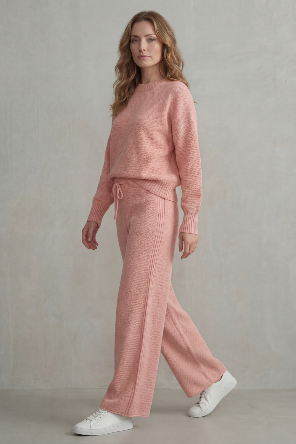 Wide-Leg Knit Comfortable Loungewear Set