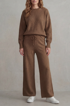 Wide-Leg Knit Comfortable Loungewear Set
