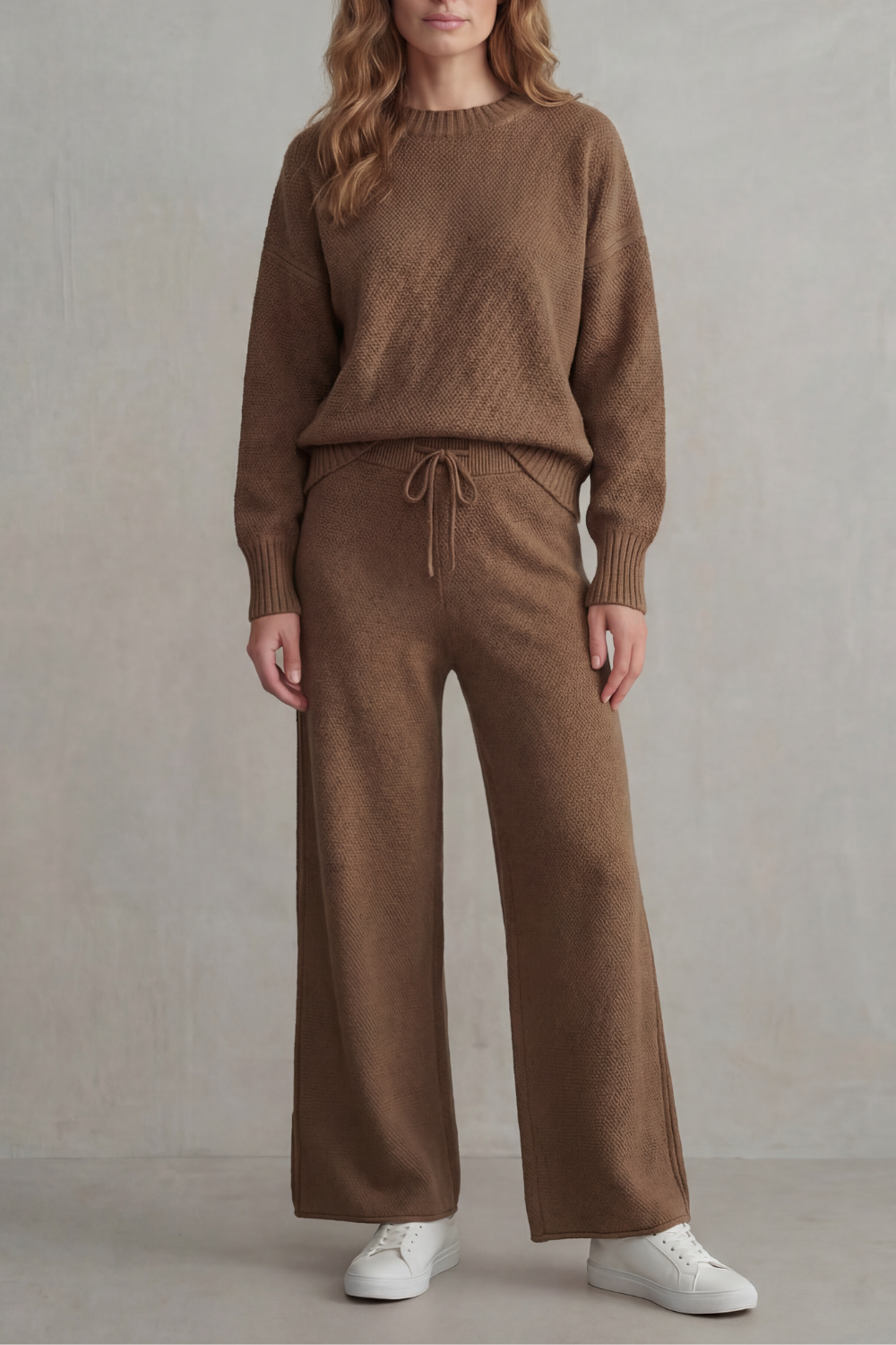Wide-Leg Knit Comfortable Loungewear Set