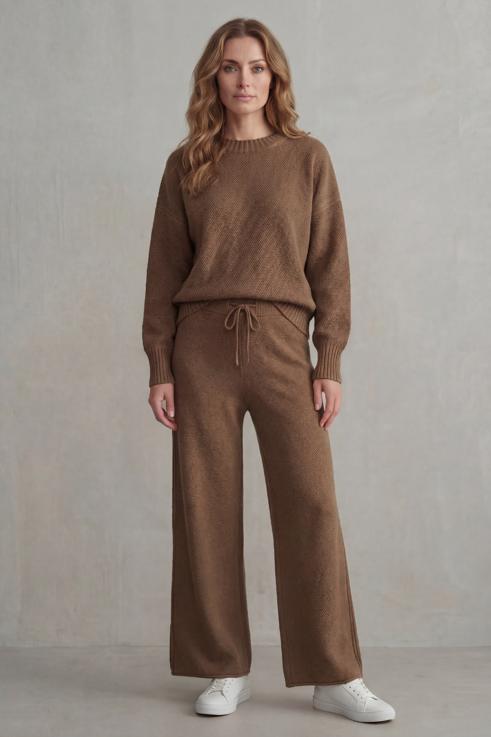 Wide-Leg Knit Comfortable Loungewear Set