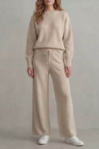 Wide-Leg Knit Comfortable Loungewear Set