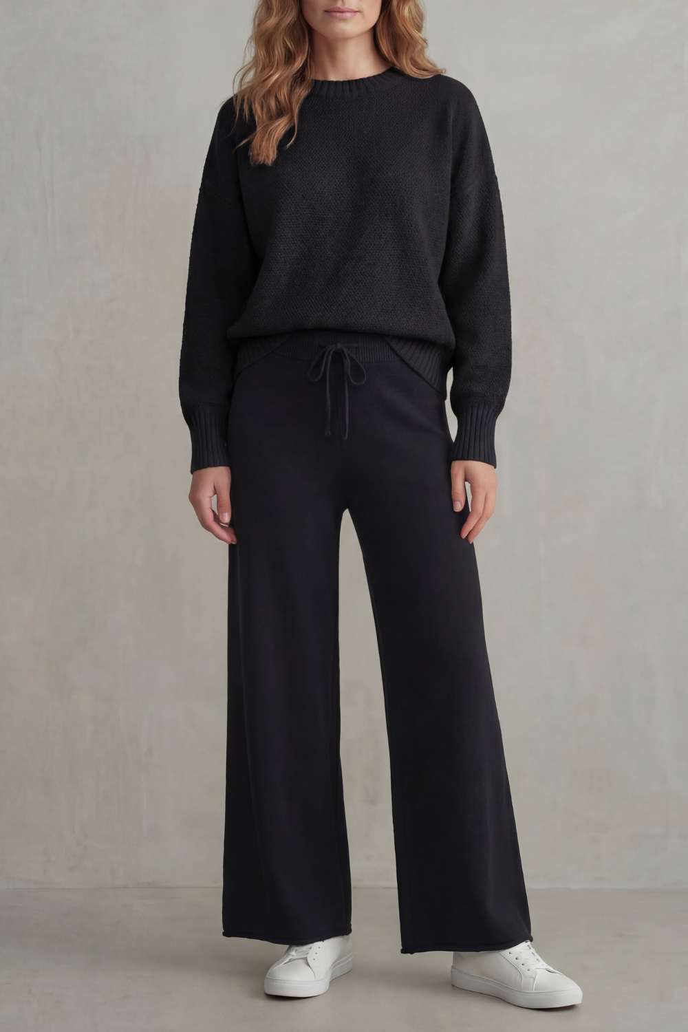 Wide-Leg Knit Comfortable Loungewear Set