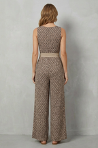 V Neck Wide-Leg Sleeveless Jumpsuit