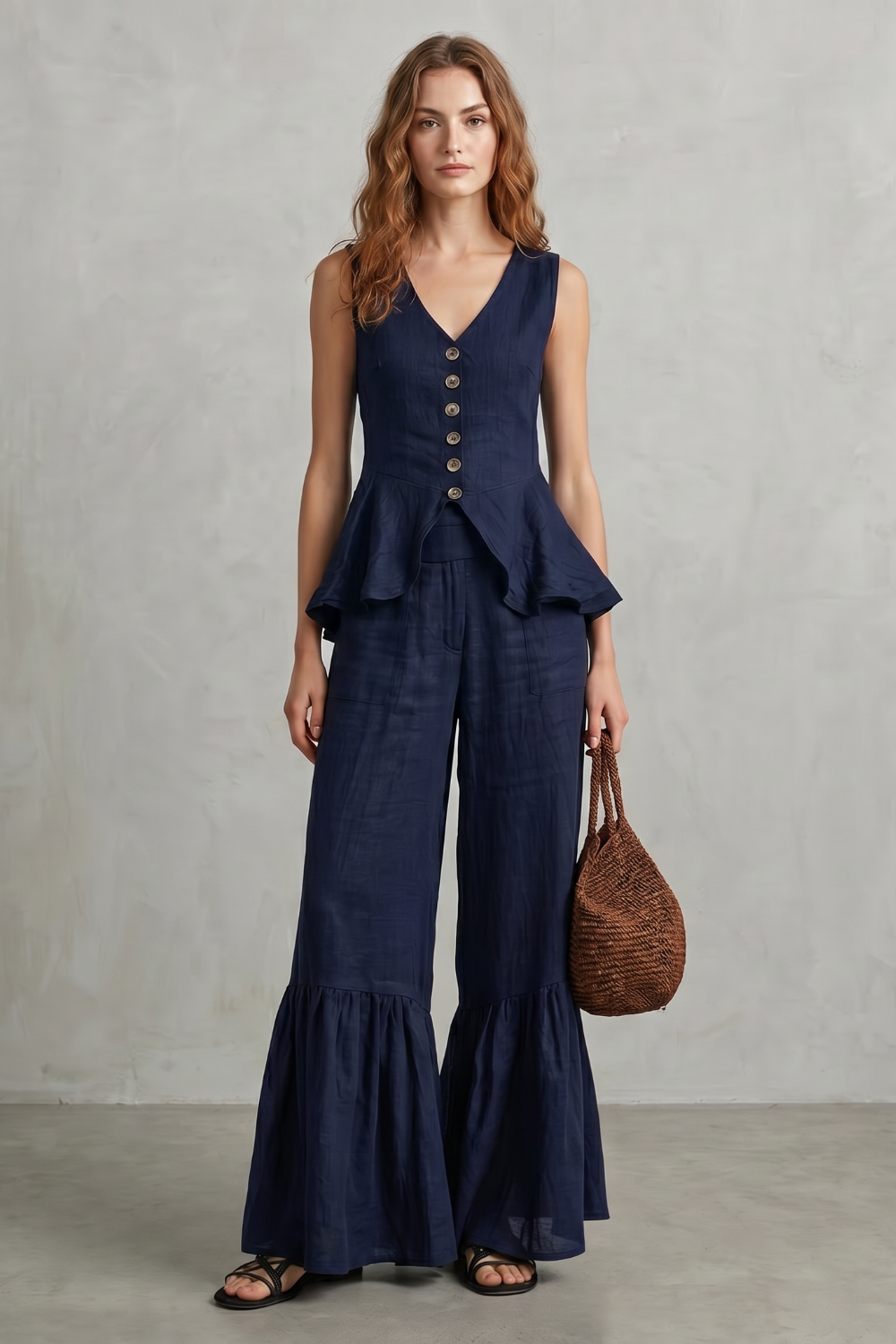 Solivette – Ruffled resort elegance – Trouser set