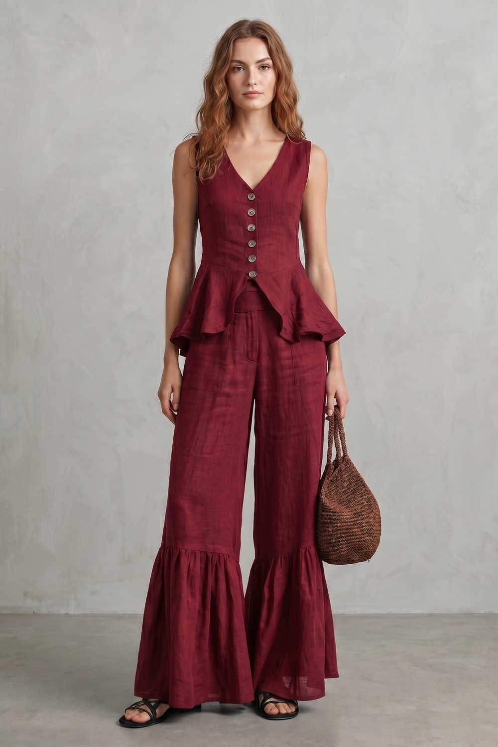 Solivette – Ruffled resort elegance – Trouser set