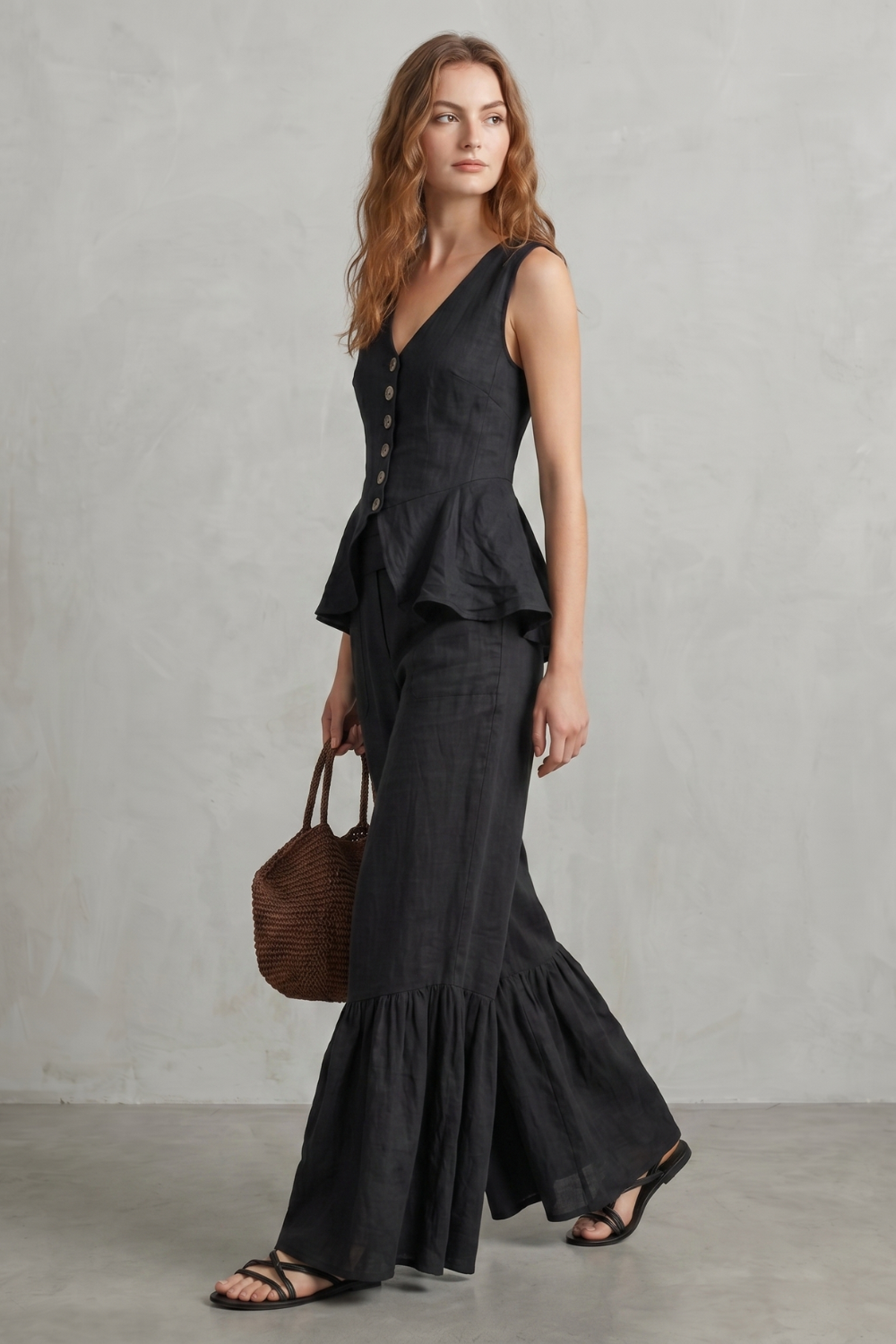 Solivette – Ruffled resort elegance – Trouser set