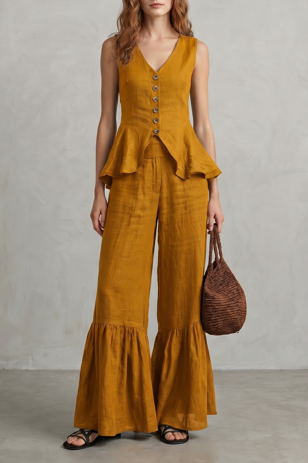 Solivette – Ruffled resort elegance – Trouser set