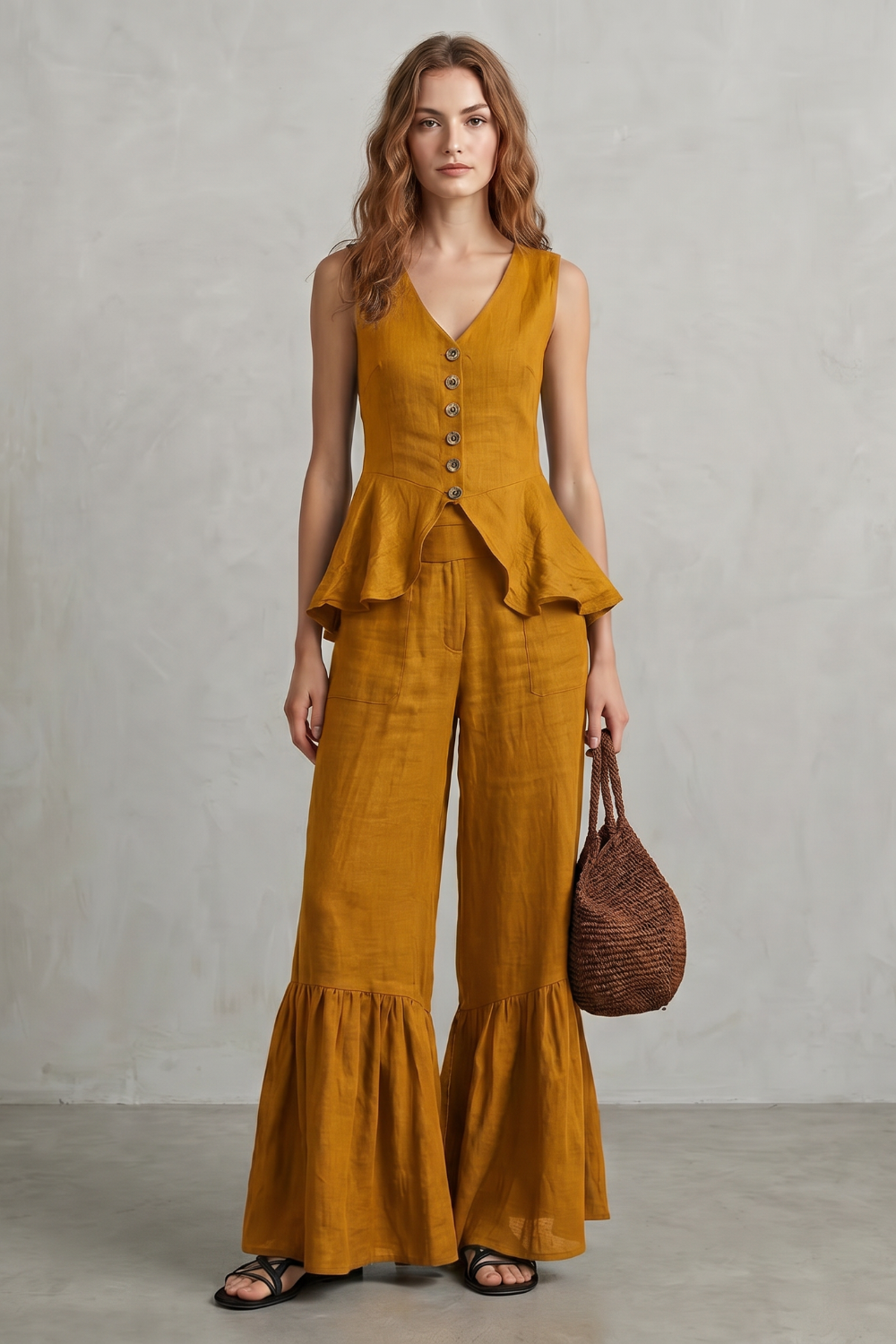 Solivette – Ruffled resort elegance – Trouser set