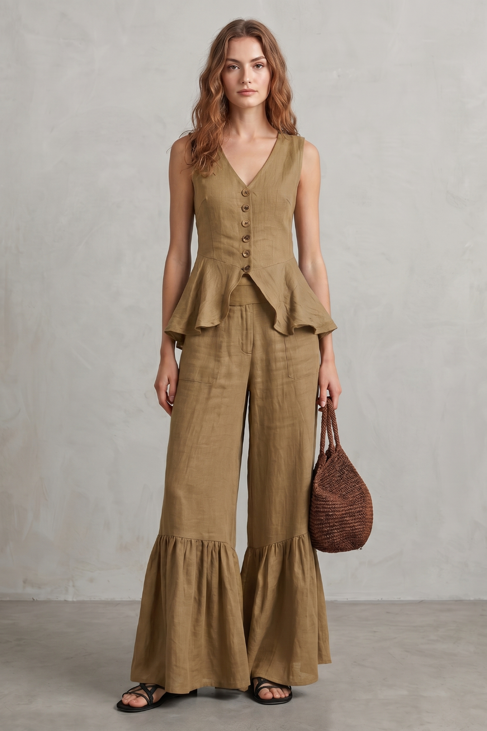 Solivette – Ruffled resort elegance – Trouser set