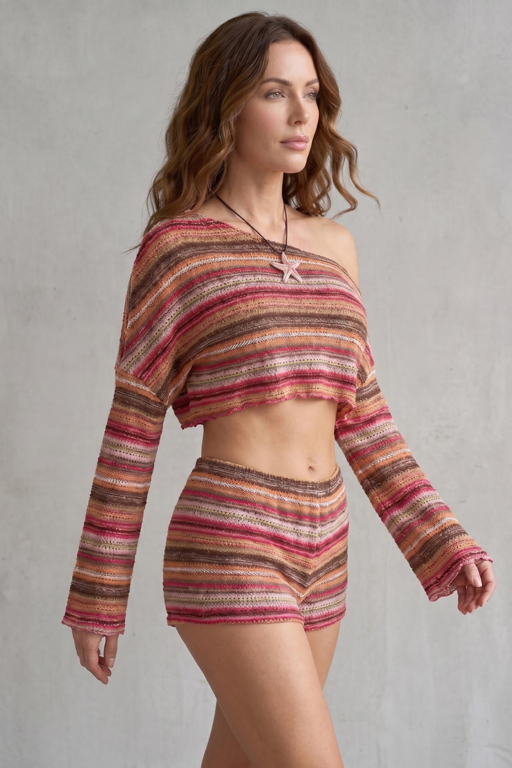 Sorélia – Bohemian stripe allure – Shorts set