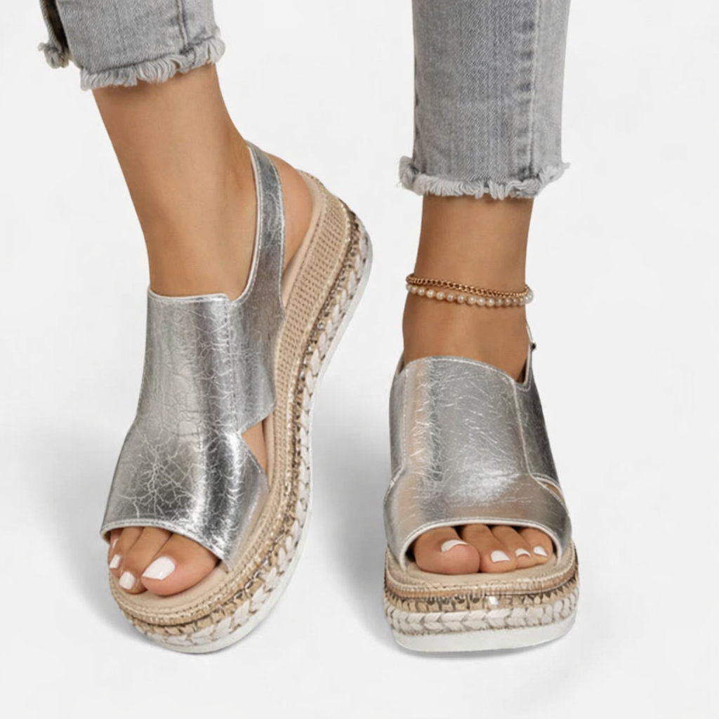 Wedge Metallic Sandals